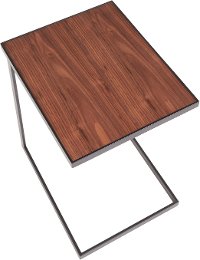 TB-ZENN-BKWL Industrial Black Metal End Table with Walnut Top - Zenn-6