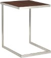 TB-ZENN-SSWL Industrial Stainless Steel and Walnut End Table - Zenn