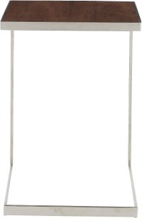 TB-ZENN-SSWL Industrial Stainless Steel and Walnut End Table - Zenn-2