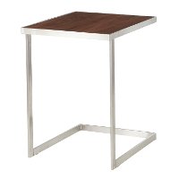 TB-ZENN-SSWL Industrial Stainless Steel and Walnut End Table - Zenn-3