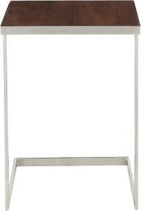 TB-ZENN-SSWL Industrial Stainless Steel and Walnut End Table - Zenn-4