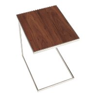 TB-ZENN-SSWL Industrial Stainless Steel and Walnut End Table - Zenn-5