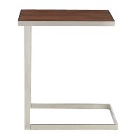 TB-ZENN-SSWL Industrial Stainless Steel and Walnut End Table - Zenn-7