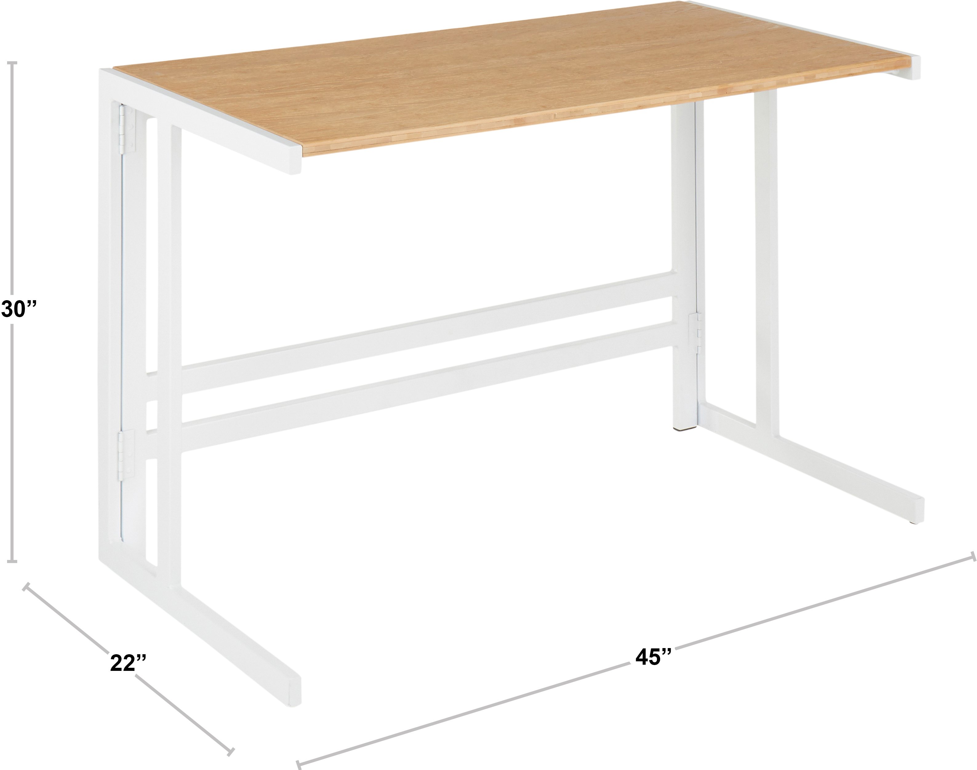 OFD-ROMAN-WNA Contemporary White Metal and Wood Office Desk - Roman-1
