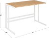 OFD-ROMAN-WNA Contemporary White Metal and Wood Office Desk - Roman