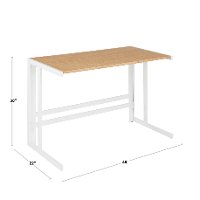 OFD-ROMAN-WNA Contemporary White Metal and Wood Office Desk - Roman