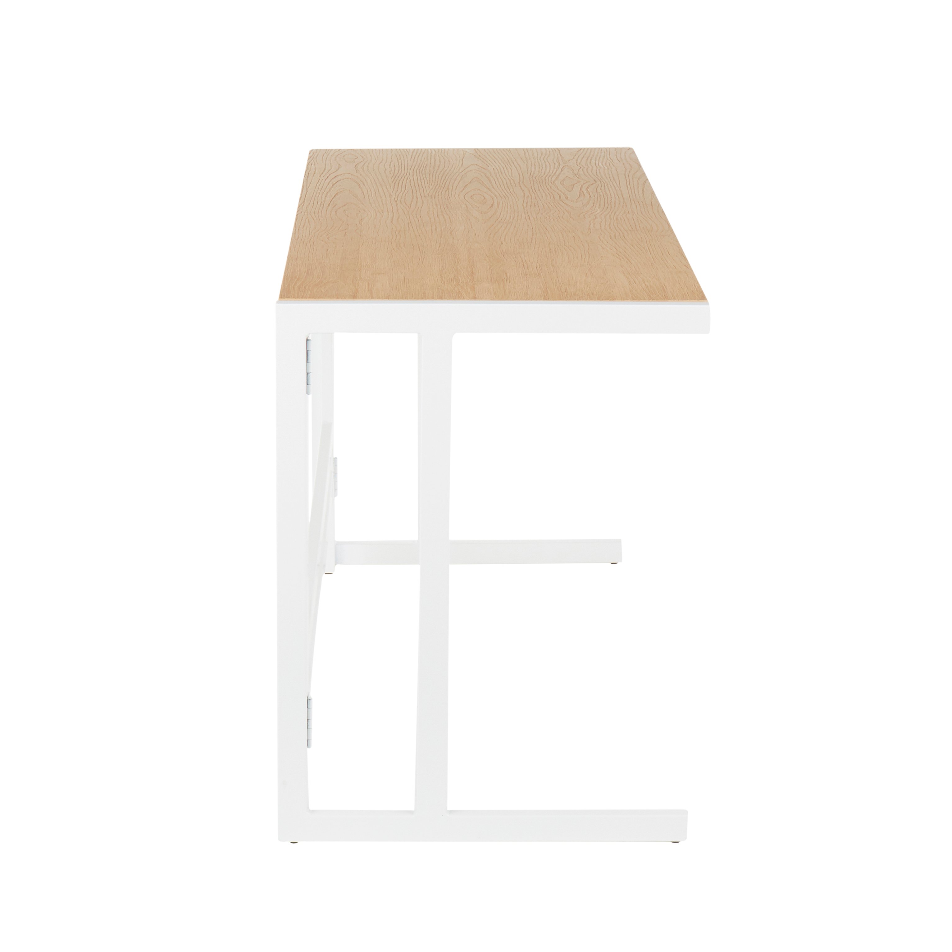 OFD-ROMAN-WNA Contemporary White Metal and Wood Office Desk - Roman-2