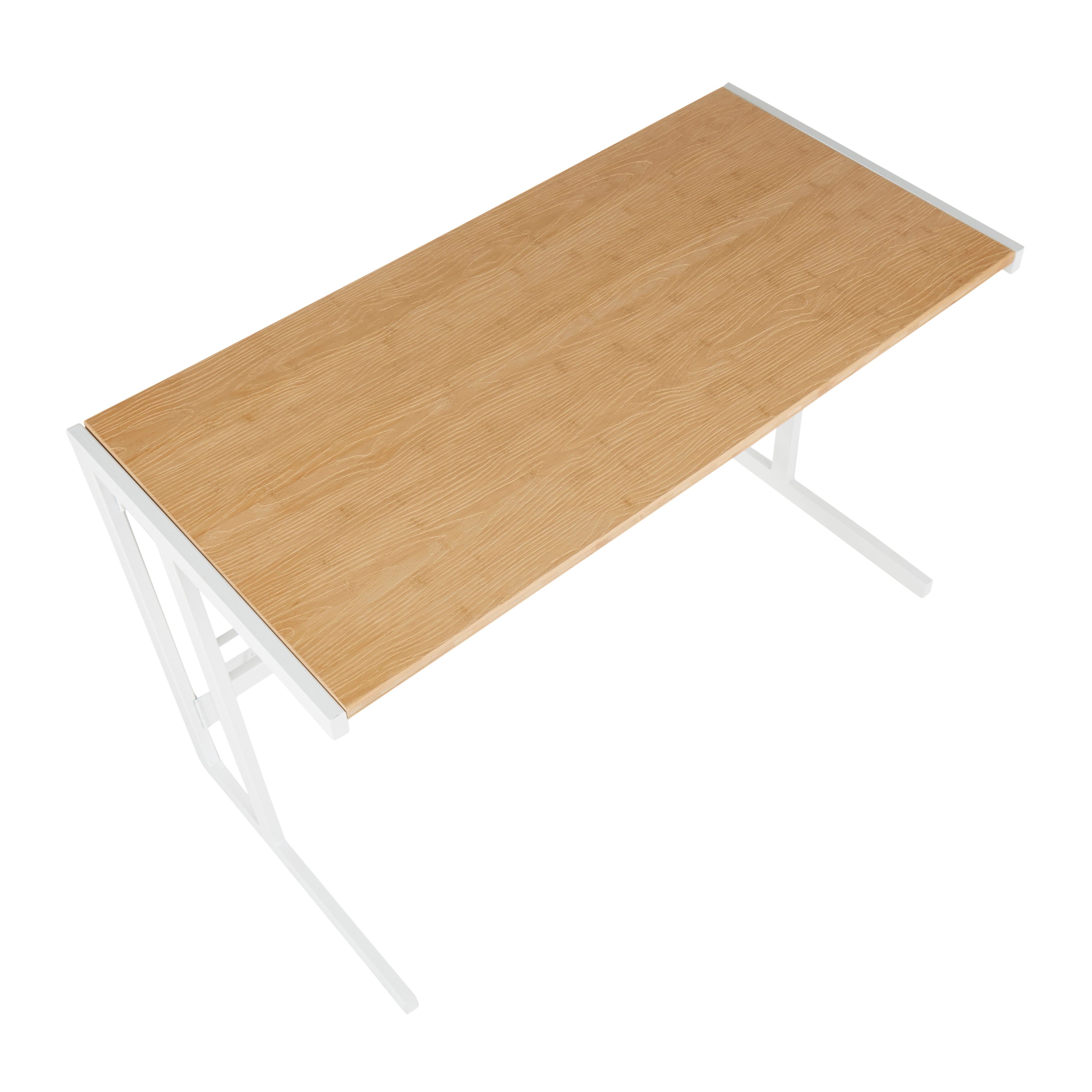 OFD-ROMAN-WNA Contemporary White Metal and Wood Office Desk - Roman-4