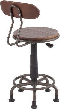 OC-DKTA-AN-BN Industrial Antique Metal and Espresso Wood Task Chair - Dakota-2