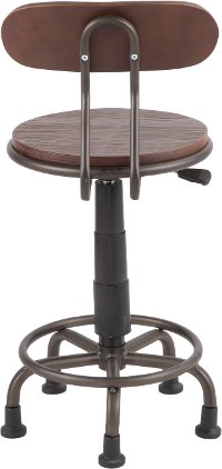 OC-DKTA-AN-BN Industrial Antique Metal and Espresso Wood Task Chair - Dakota-3