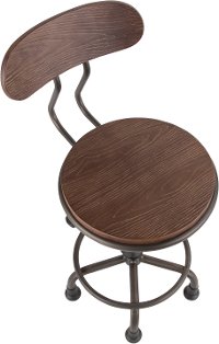 OC-DKTA-AN-BN Industrial Antique Metal and Espresso Wood Task Chair - Dakota-6