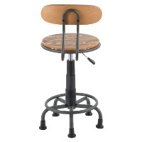 OC-DKTA-GY Grey Metal and Natural Wood Industrial Task Chair - Dakota-3