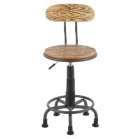 OC-DKTA-GY Grey Metal and Natural Wood Industrial Task Chair - Dakota-4