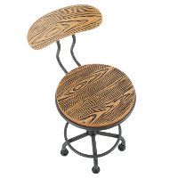 OC-DKTA-GY Grey Metal and Natural Wood Industrial Task Chair - Dakota-5