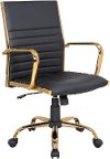 OC-MSTR-AU-BK Contemporary Gold with Black Faux Leather Office Chair - Master