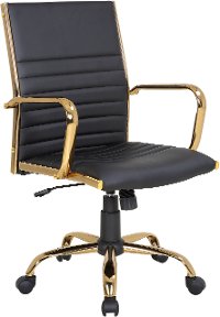 OC-MSTR-AU-BK Contemporary Gold with Black Faux Leather Office Chair - Master