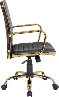 OC-MSTR-AU-BK Contemporary Gold with Black Faux Leather Office Chair - Master-2