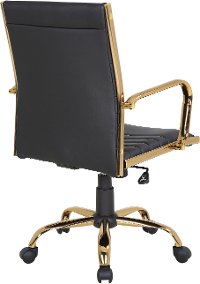 OC-MSTR-AU-BK Contemporary Gold with Black Faux Leather Office Chair - Master-3