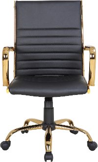 OC-MSTR-AU-BK Contemporary Gold with Black Faux Leather Office Chair - Master-5