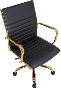 OC-MSTR-AU-BK Contemporary Gold with Black Faux Leather Office Chair - Master-6