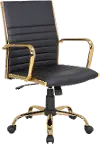 OC-MSTR-AU-BK Master Gold & Black Faux Leather Office Chair