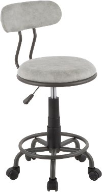 OC-SWFT-GY-GY Contemporary Casual Gray Office Stool - Swift