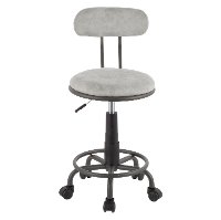 OC-SWFT-GY-GY Contemporary Casual Gray Office Stool - Swift-5