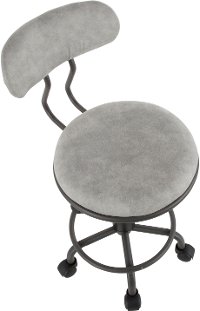 OC-SWFT-GY-GY Contemporary Casual Gray Office Stool - Swift-6