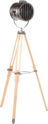 LS-AHOY2-BNAN Industrial Natural Wood and Antique Metal Floor Lamp - Ahoy