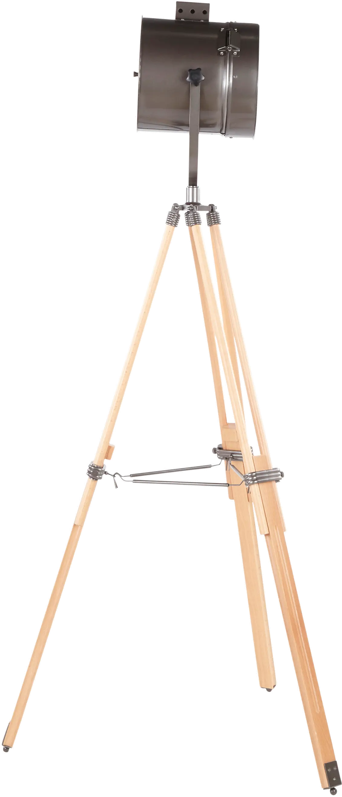 LS-AHOY2-BNAN Industrial Natural Wood and Antique Metal Floor Lamp - Ahoy-2