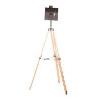 LS-AHOY2-BNAN Industrial Natural Wood and Antique Metal Floor Lamp - Ahoy-2