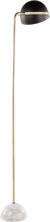 LS-BELFL-MBAUBK Glam Floor Lamp with Gold Frame and Black Shade - Bello