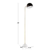 LS-BELFL-MBAUBK Glam Floor Lamp with Gold Frame and Black Shade - Bello-2