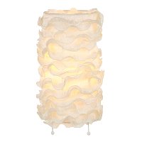 LS-LACE-TABLE Cream Ruffled Fabric Contemporary Table Lamp - Lace-2