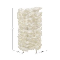 LS-LACE-TABLE Cream Ruffled Fabric Contemporary Table Lamp - Lace-6