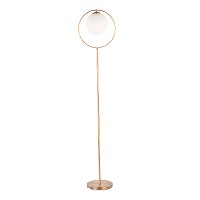 LS-MOONFL-AU Contemporary Gold Metal Floor Lamp with Frosted Glass Shade - Moon-2