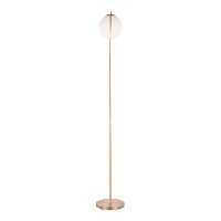 LS-MOONFL-AU Contemporary Gold Metal Floor Lamp with Frosted Glass Shade - Moon-7