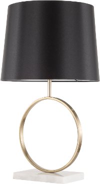 L-MOONTB Gold Metal Table Lamp with White Marble Base - Moon-5