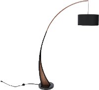 LS-NOAHFL-WL-BK Mid Century Modern Walnut Wood Floor Lamp with Marble Base - Noah
