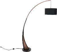 LS-NOAHFL-WL-BK Mid Century Modern Walnut Wood Floor Lamp with Marble Base - Noah