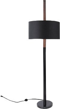 LS-NOAHFL-WL-BK Mid Century Modern Walnut Wood Floor Lamp with Marble Base - Noah-4