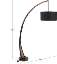 LS-NOAHFL-WL-BK Mid Century Modern Walnut Wood Floor Lamp with Marble Base - Noah-6