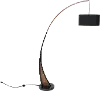 LS-NOAHFL WL+BK Noah Mid Century Modern Walnut Wood Floor Lamp with Marble Base