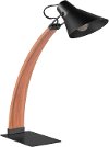 LS-NOAH-A-BK Mid Century Modern Apple Wood and Black Table Lamp - Noah