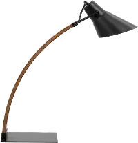 LS-NOAH-WL-BK Mid Century Modern Walnut and Black Table Lamp