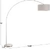 LS-L-SALFLR-GY Satin Nickel Contemporary Floor Lamp with Gray Shade - Salon