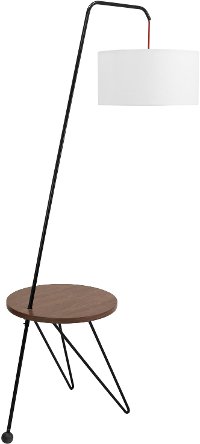 LS-STORK-WL-W Mid Century Modern Floor Lamp with Walnut Wood Accent Table - Stork-2