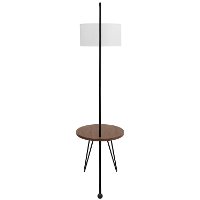 LS-STORK-WL-W Mid Century Modern Floor Lamp with Walnut Wood Accent Table - Stork-3