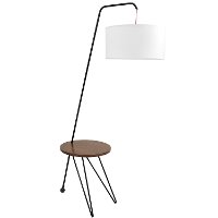 LS-STORK-WL-W Mid Century Modern Floor Lamp with Walnut Wood Accent Table - Stork-5
