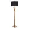 LS-TROPHFL-ABBK Antique Brass Industrial Floor Lamp with Black Shade - Trophy
